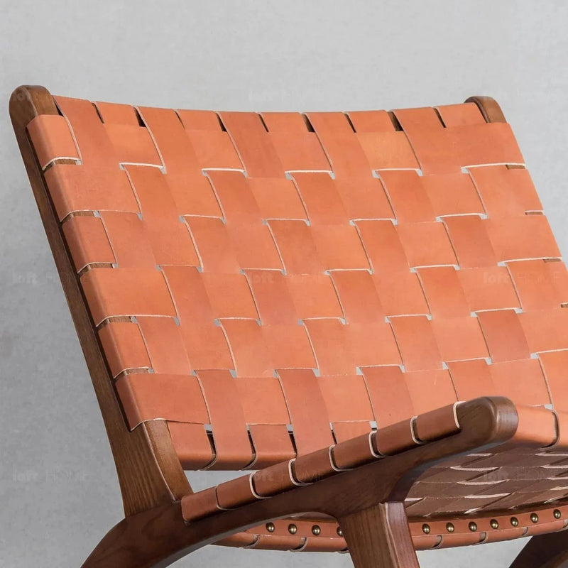 Japandi Leather 1 Seater Sofa TANNER Close-up
