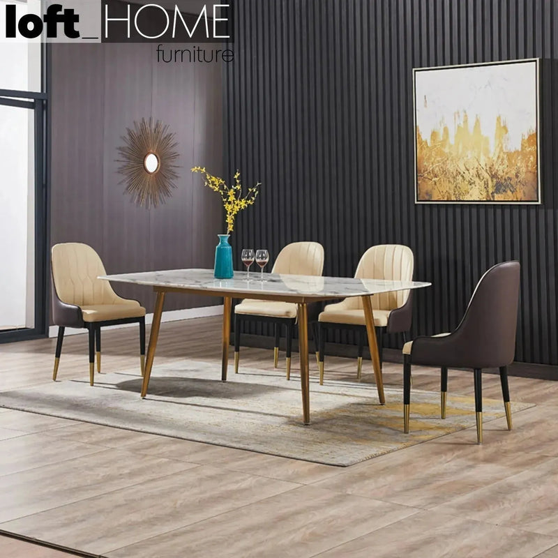 Modern Leather Dining Chair METAL MAN N6 Detail