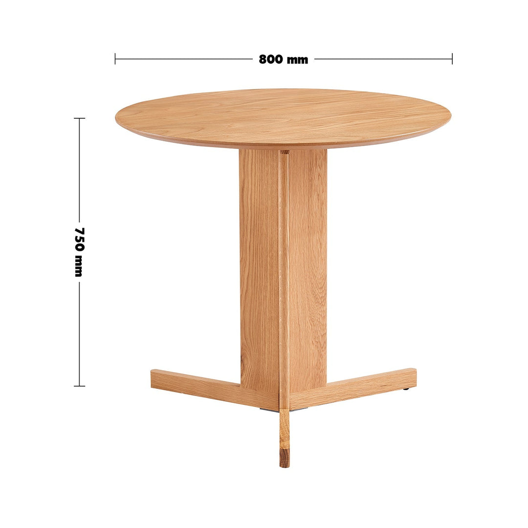 Modern Wood Round Dining Table TREFOIL Size Chart