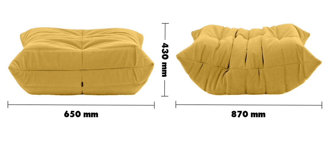 Scandinavian Fabric Ottoman CATER Size Chart