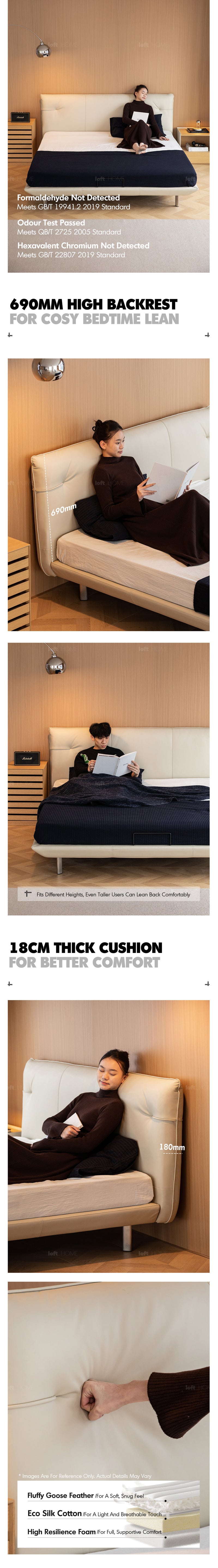 Minimalist Genuine Leather Bed RHINE Good to Know - 2