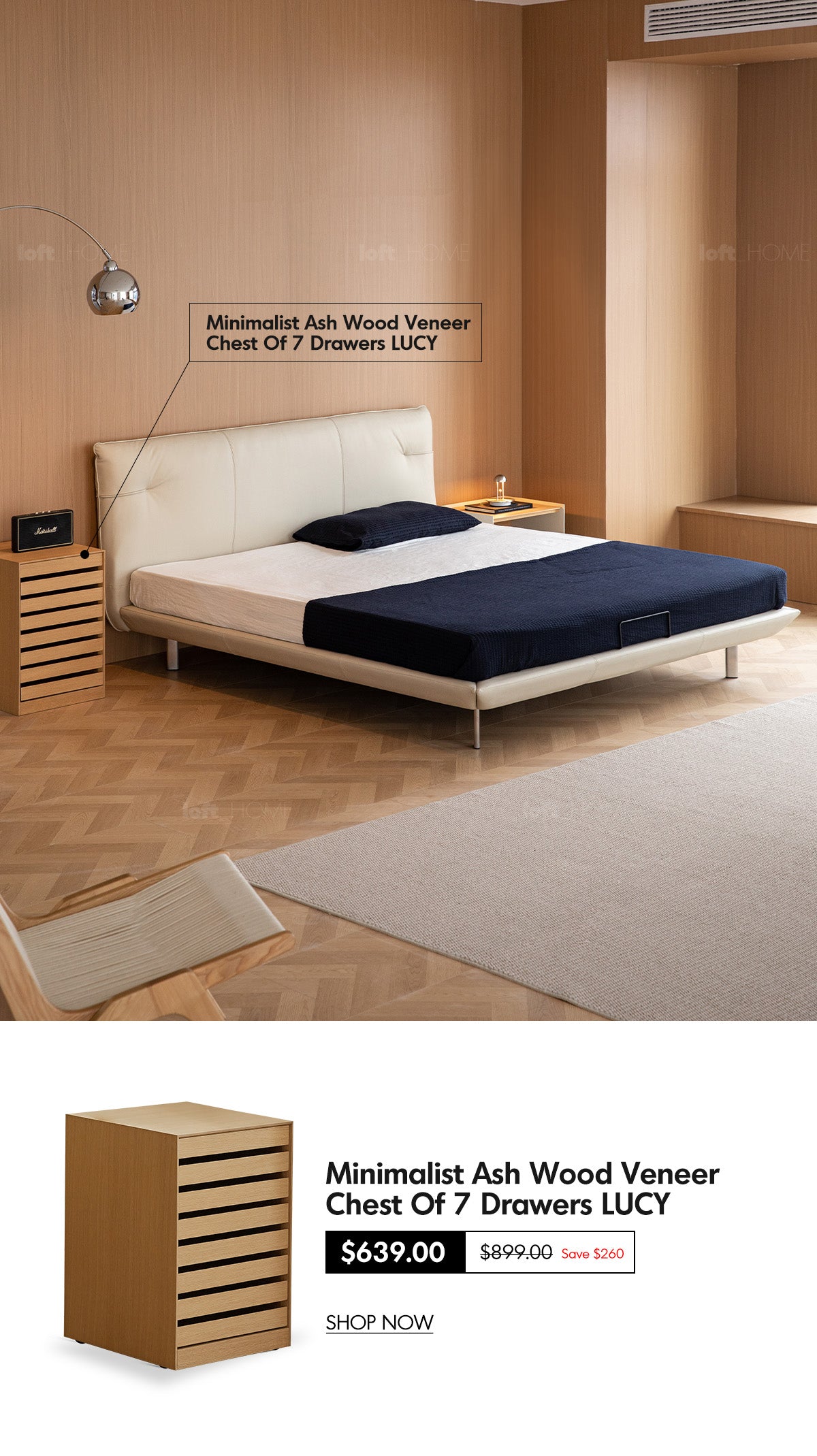 Minimalist Genuine Leather Bed RHINE Good to Know - 5