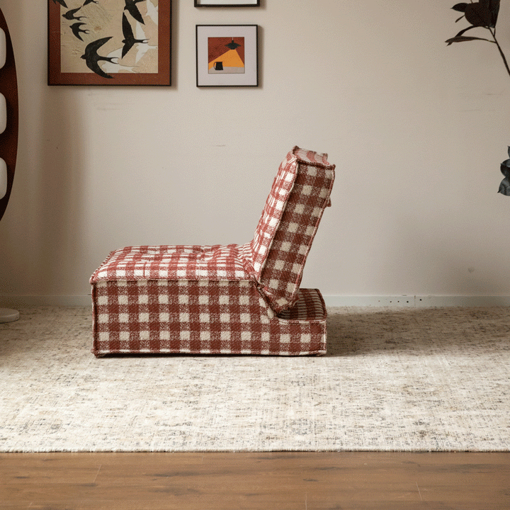 Bauhaus chenille velvet fabric 1 seater sofa bed drift in real life style.