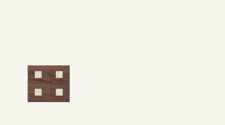 Japandi walnut wood modular cabinet solo in real life style.