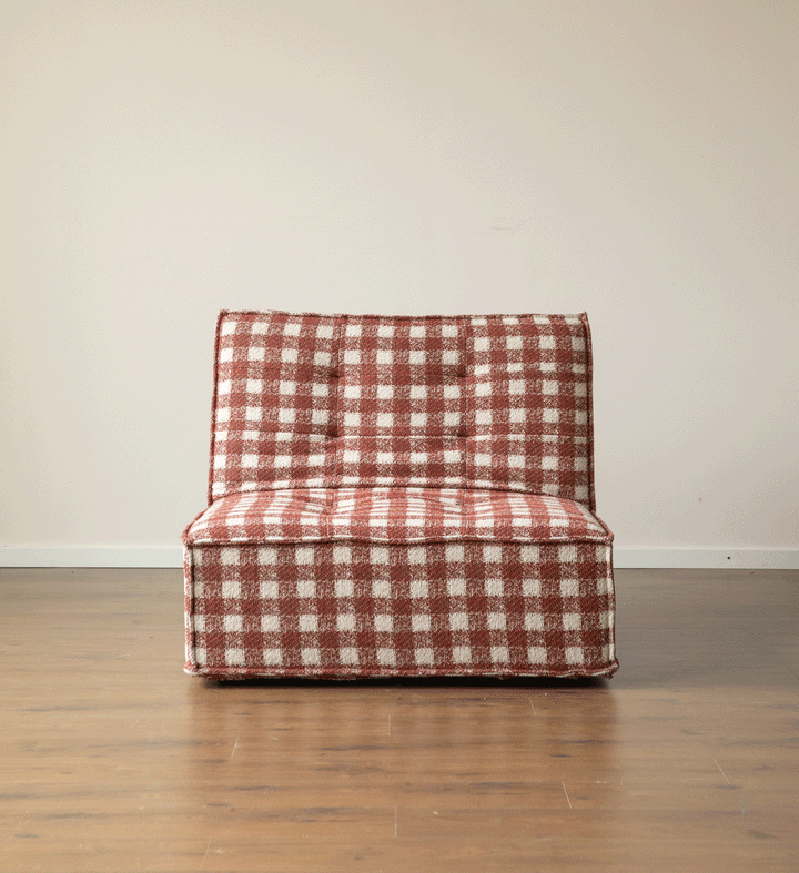 Bauhaus chenille velvet fabric 1 seater sofa bed drift color swatches.