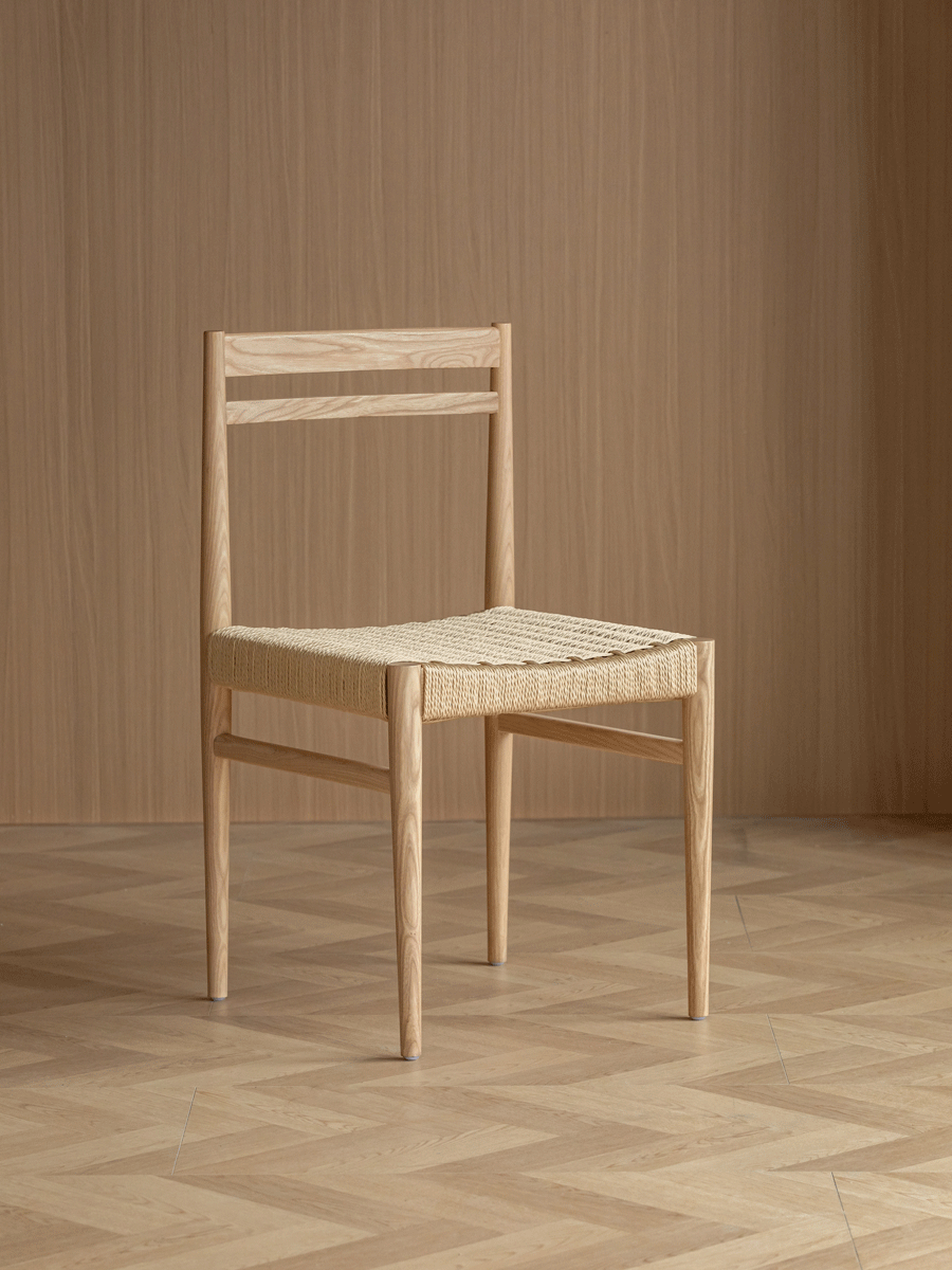 Bauhaus ash wood woven rope dining chair moore conceptual design.