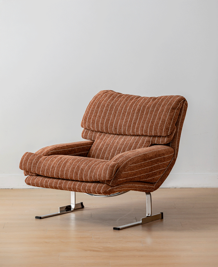Bauhaus Chenille Velvet Fabric 1 Seater Sofa SEARLE