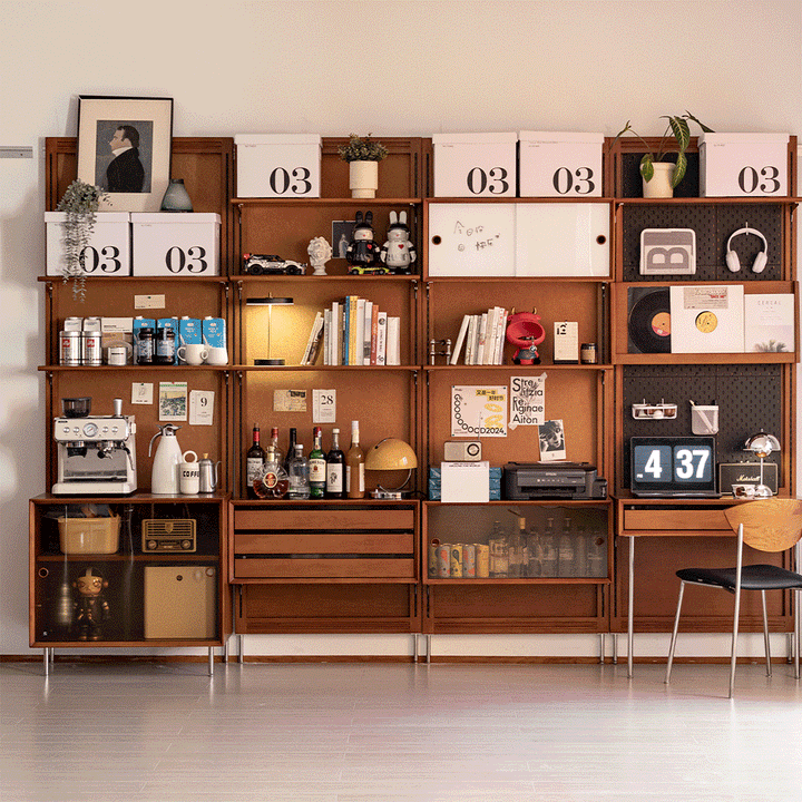 Vintage boxwood modular hanging wall shelf system muse living detail 8.