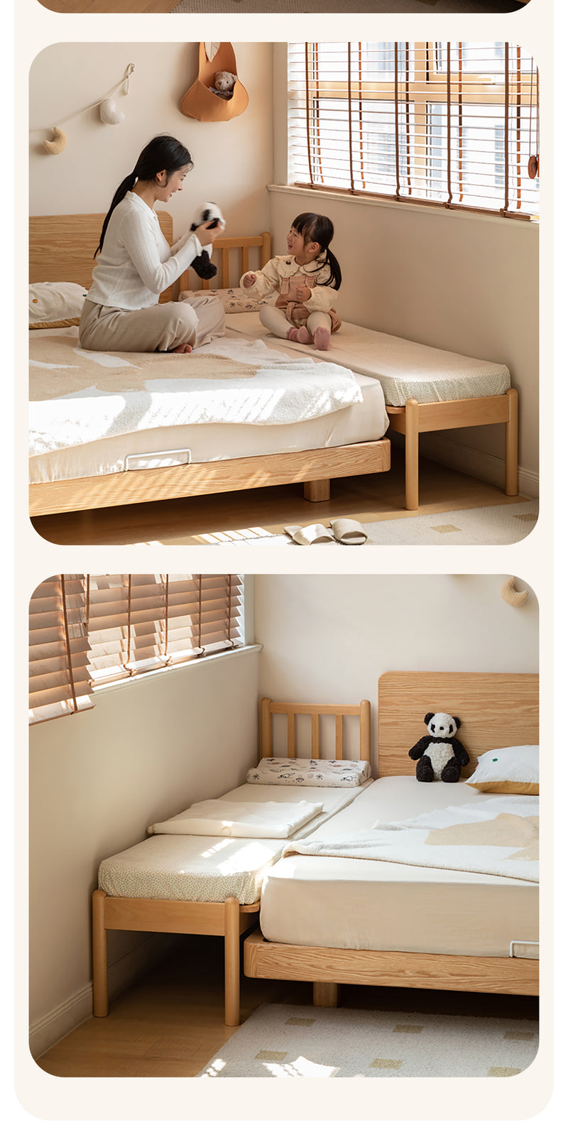 Scandinavian Beech Wood Height Adjustable Kids Sidecar Bed With Mattress ANCHOR Good to Know - 8