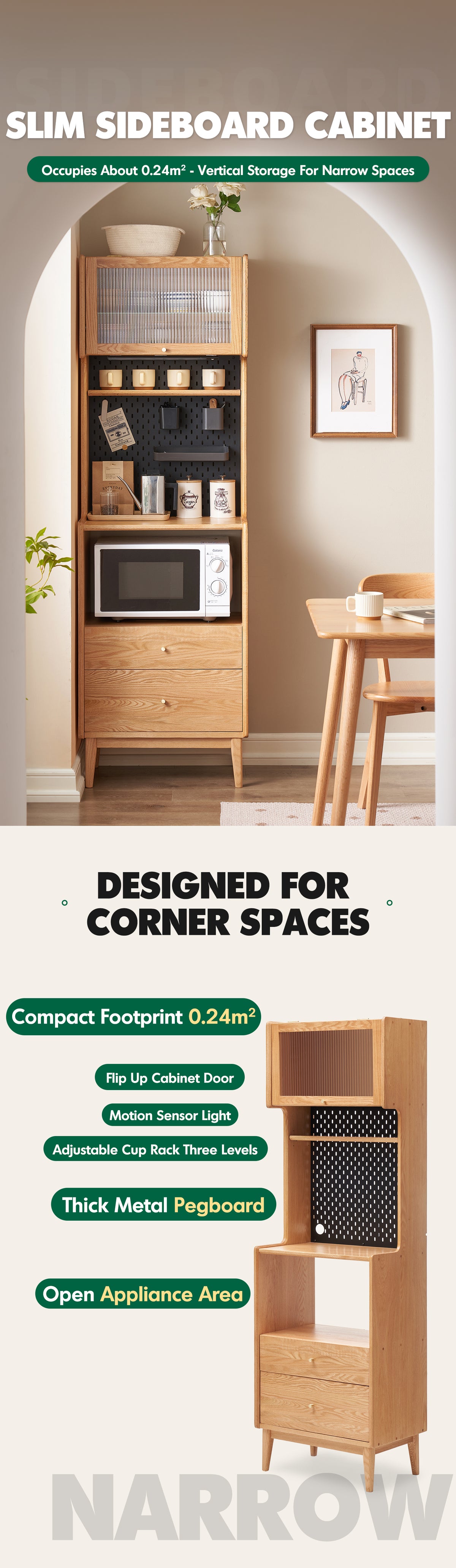 Scandinavian Oak Wood Kitchen Cabinet HEMU Good to Know - 1