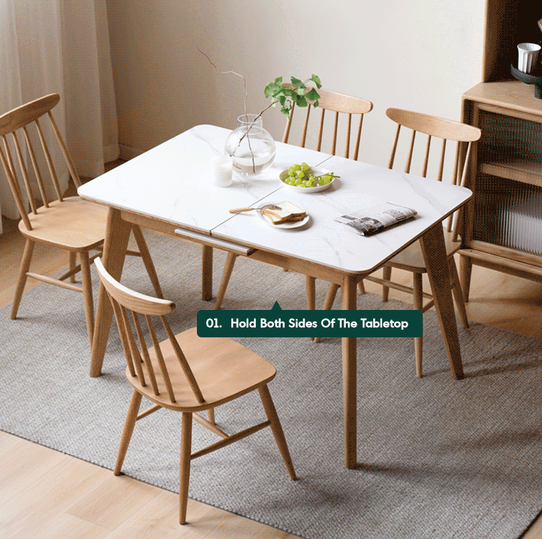 Scandinavian Oak Wood Sintered Stone Extendable Dining Table SHIFT Good to Know - 3