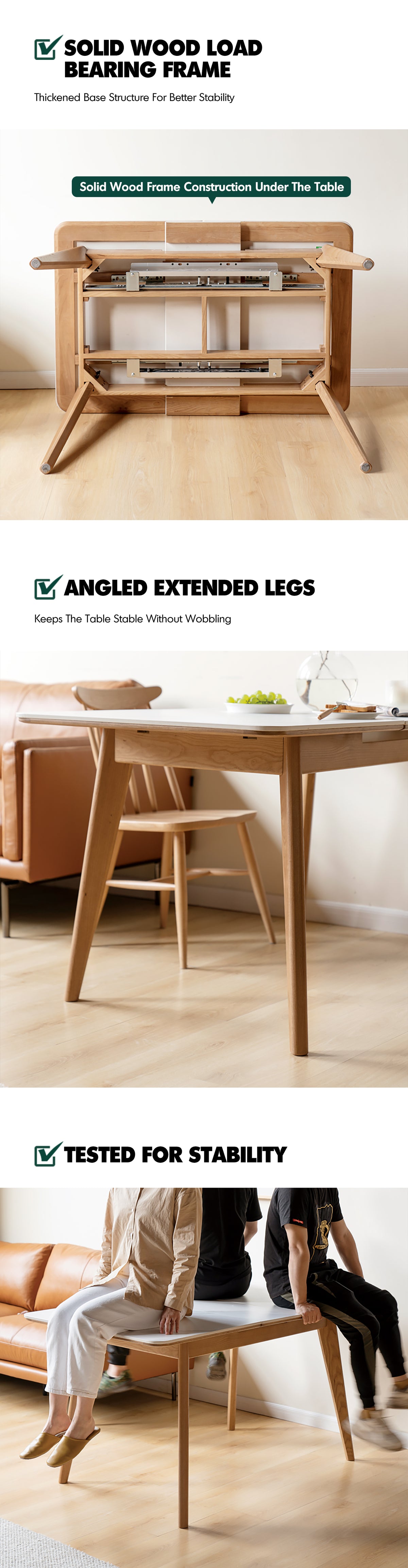Scandinavian Oak Wood Sintered Stone Extendable Dining Table SHIFT Good to Know - 5