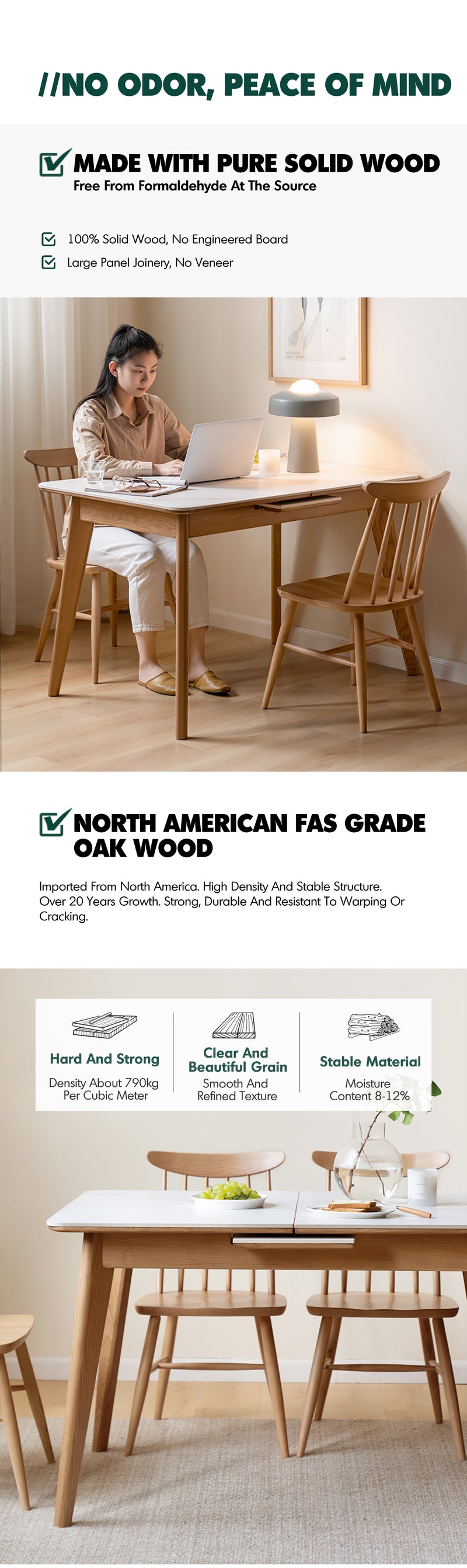 Scandinavian Oak Wood Sintered Stone Extendable Dining Table SHIFT Good to Know - 6