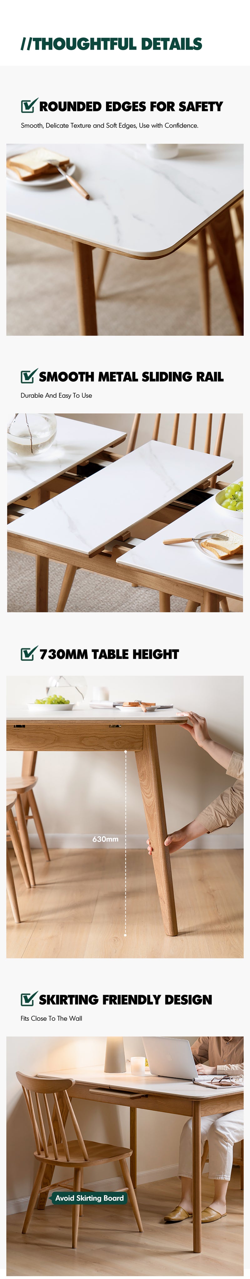 Scandinavian Oak Wood Sintered Stone Extendable Dining Table SHIFT Good to Know - 7