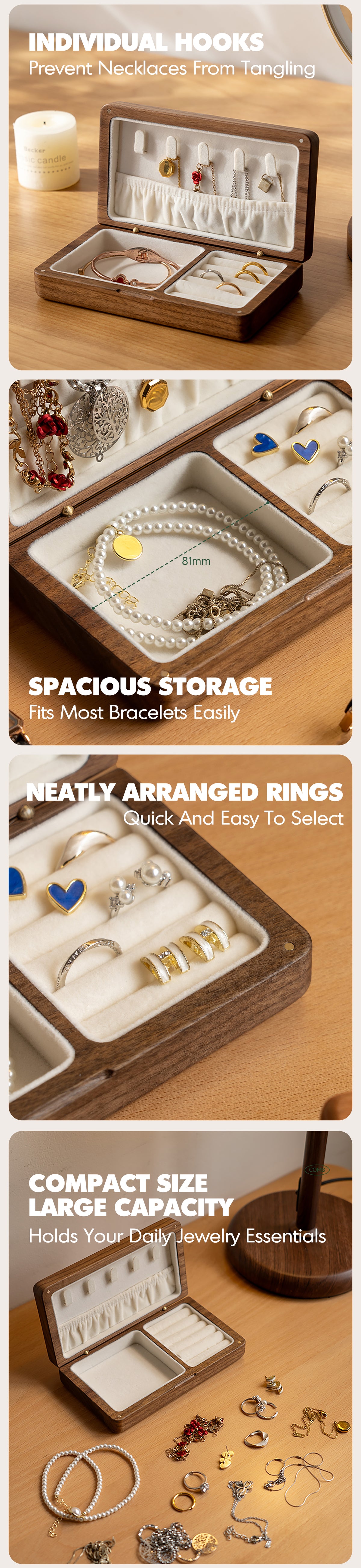 Scandinavian Solid Wood Jewelry Box KEEPSA Good to Know - 2