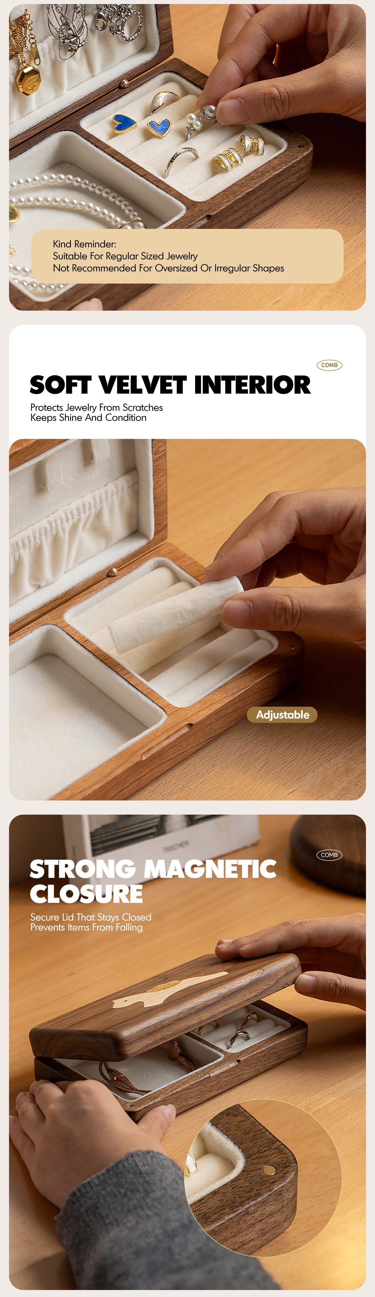 Scandinavian Solid Wood Jewelry Box KEEPSA Good to Know - 3
