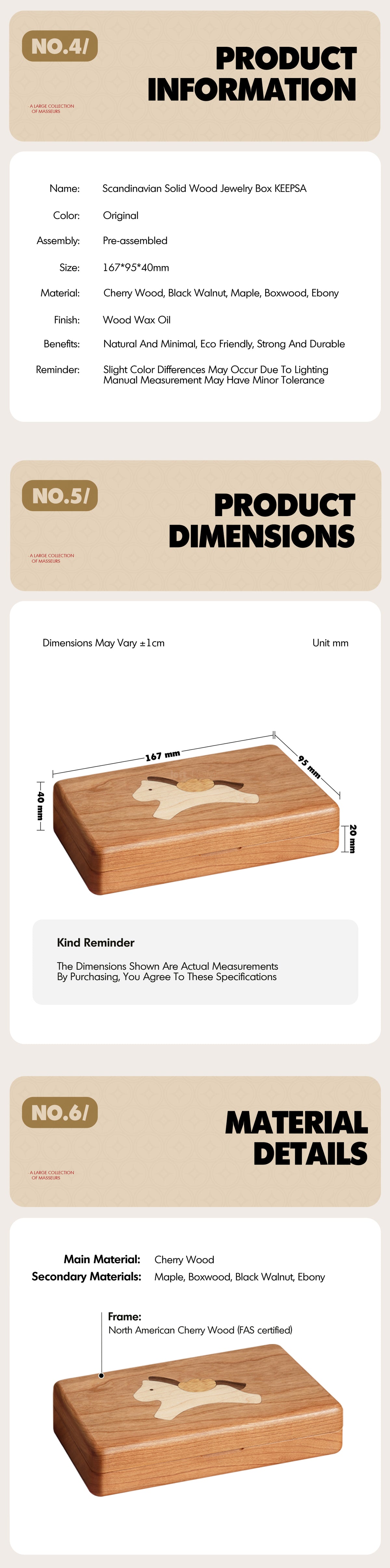 Scandinavian Solid Wood Jewelry Box KEEPSA Good to Know - 7