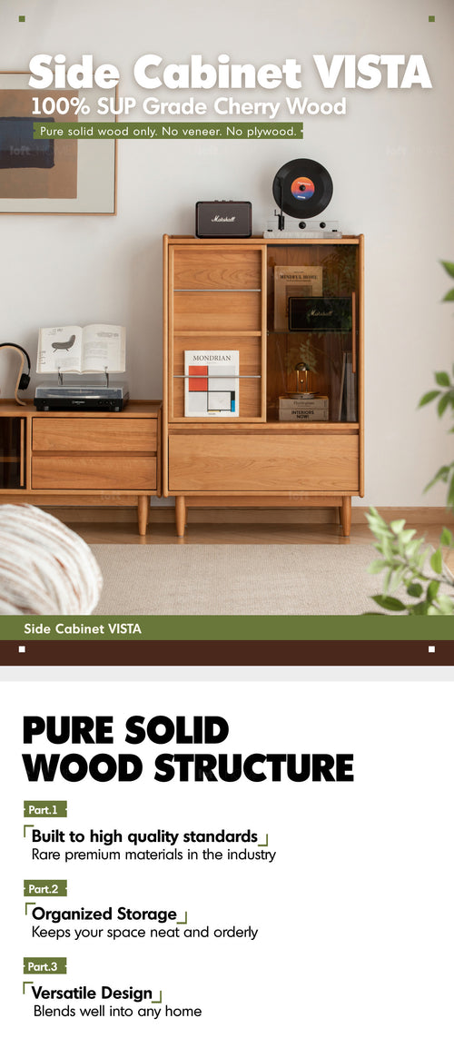 Scandinavian Cherry Wood Side Cabinet VISTA Good to Know Preview-1