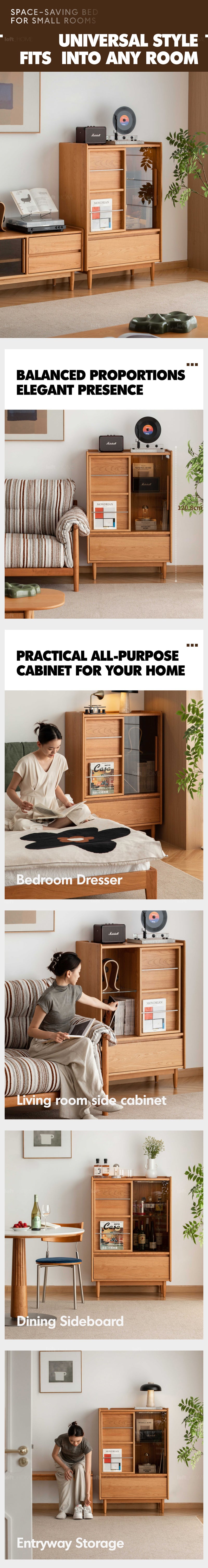 Scandinavian Cherry Wood Side Cabinet VISTA Good to Know - 4