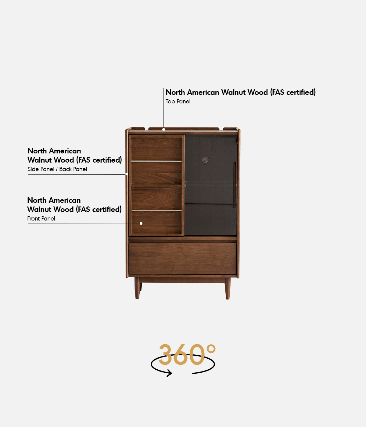 Vintage Walnut Wood Side Cabinet VISTA Good to Know - 2
