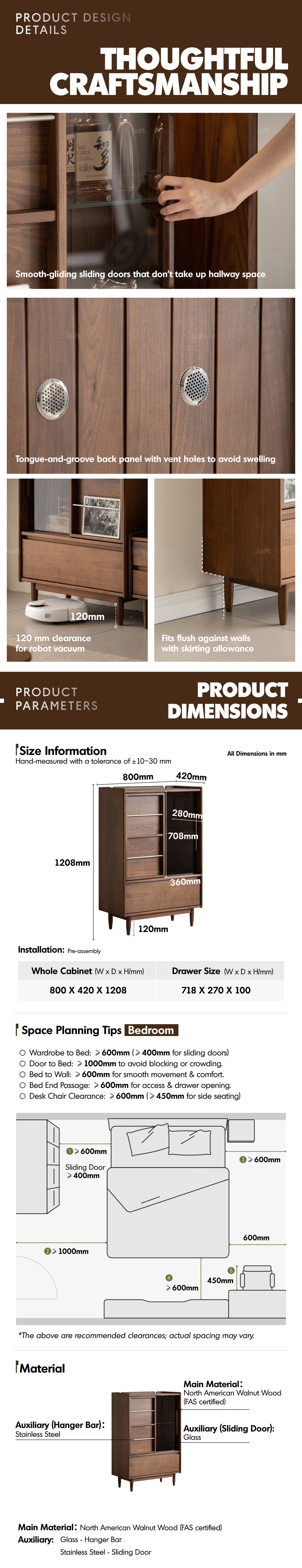Vintage Walnut Wood Side Cabinet VISTA Good to Know - 6