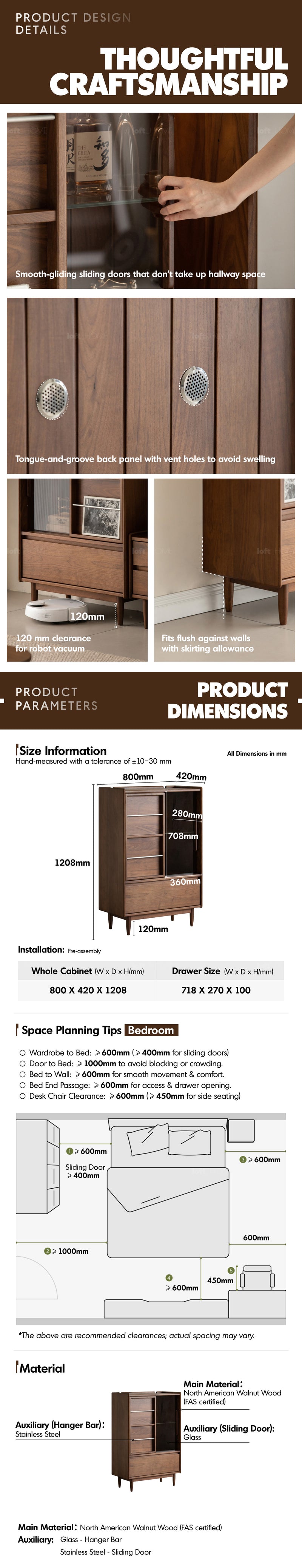 Vintage Walnut Wood Side Cabinet VISTA Good to Know - 6