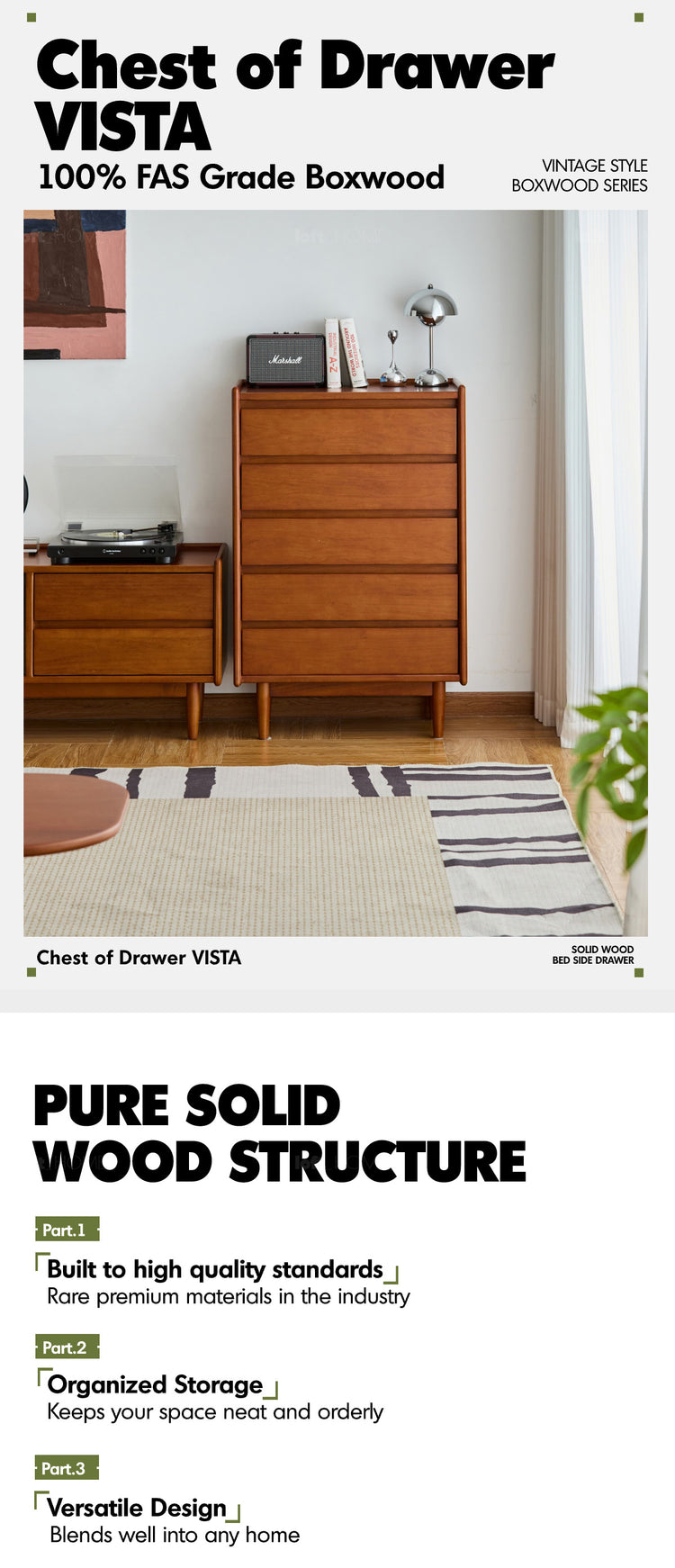 Bauhaus Boxwood Chest Of 5 Drawers VISTA Good to Know Preview-1