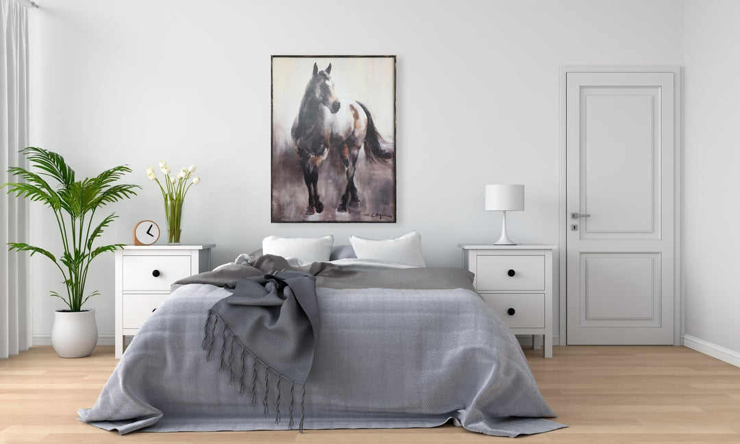 Horse framed wall decor in real life style.