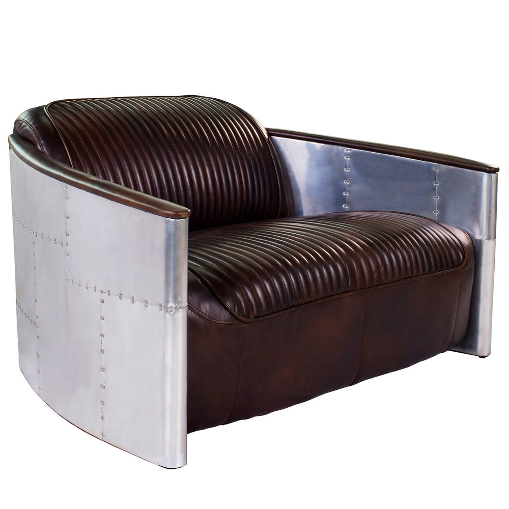 Industrial aluminium 2 seater sofa aircraft primary product view.