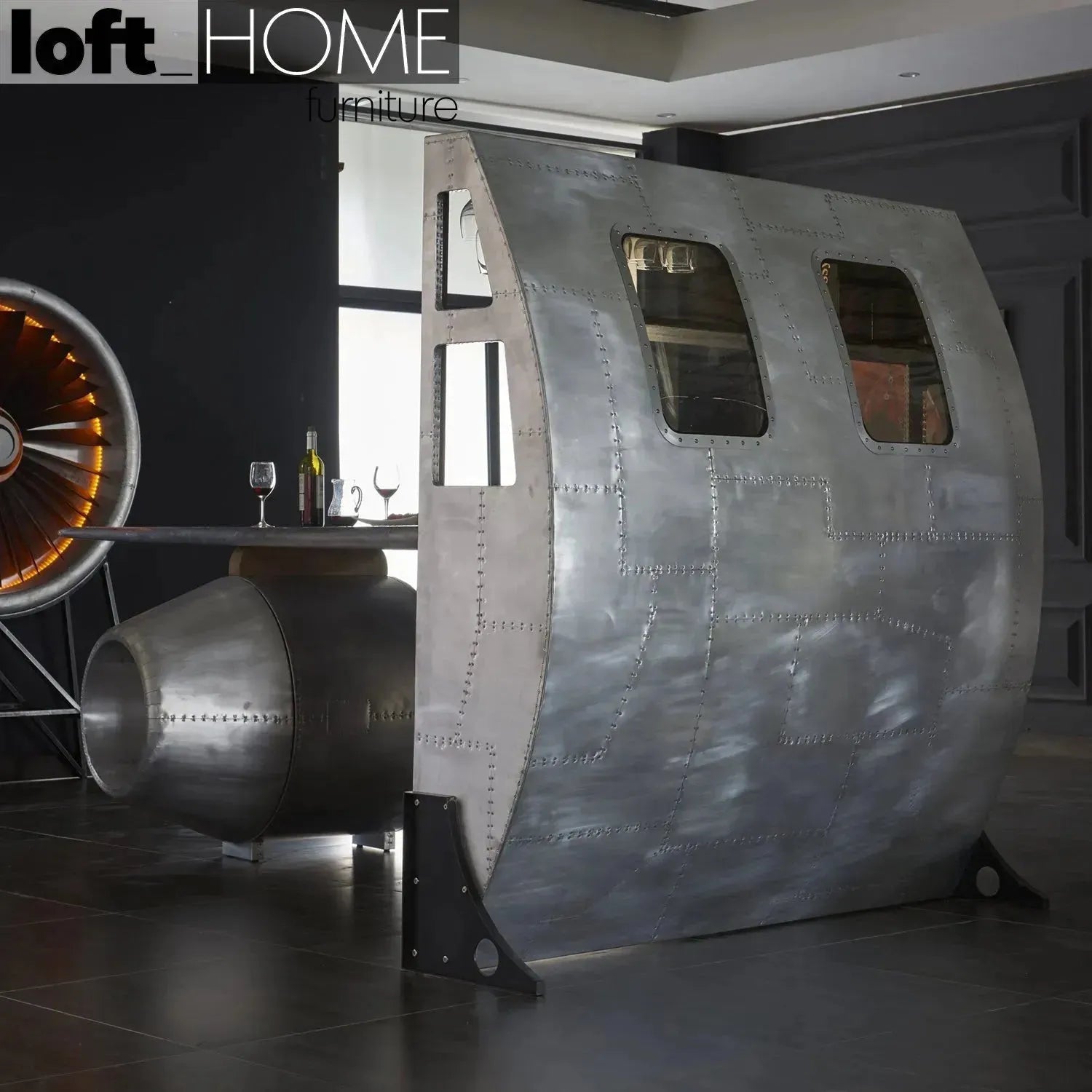 Industrial Aluminium Bar Table AIRCRAFT – LOFT HOME