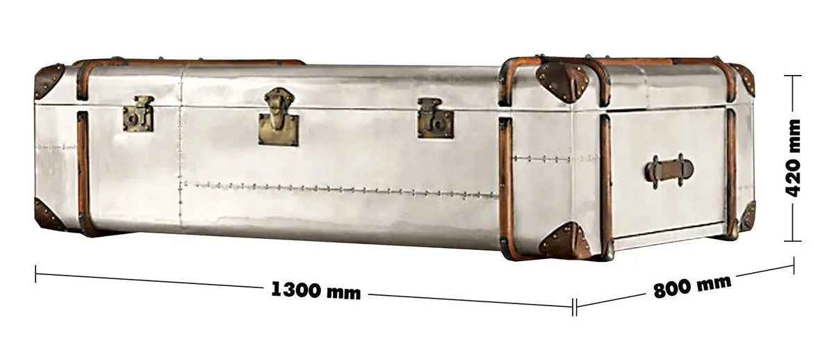 Industrial aluminium coffee table richards trunk size charts.