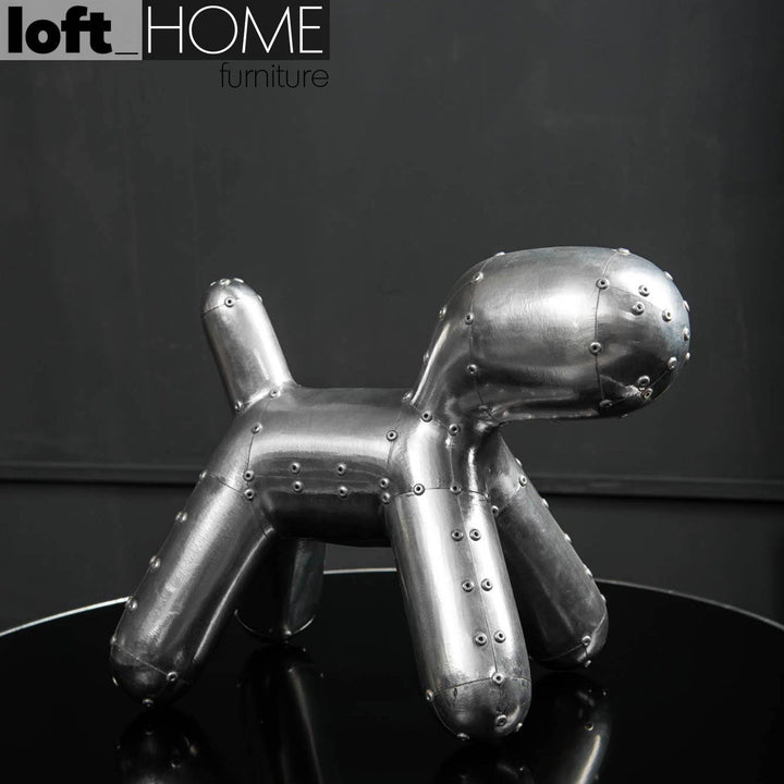 Industrial aluminium puppy dog decor detail 1.