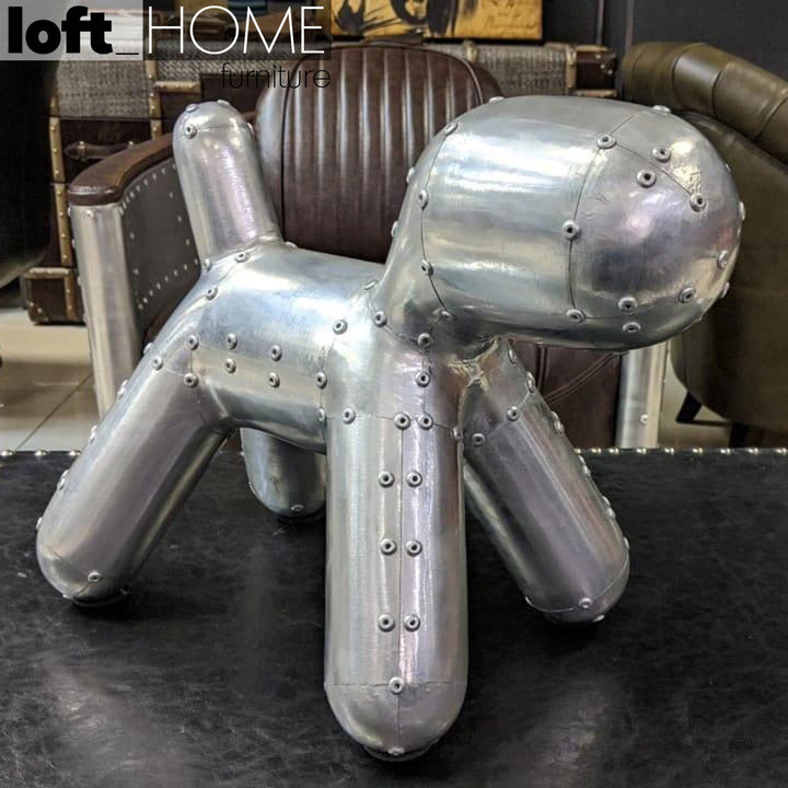 Industrial aluminium puppy dog decor situational feels.