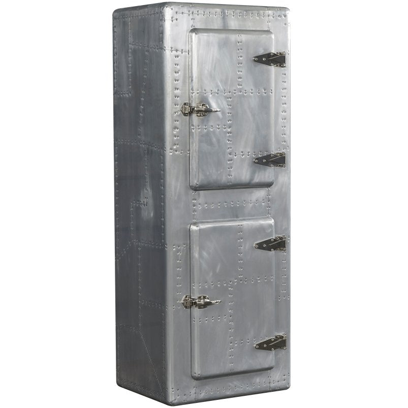 Industrial aluminium storage cabinet jetdoor in white background.