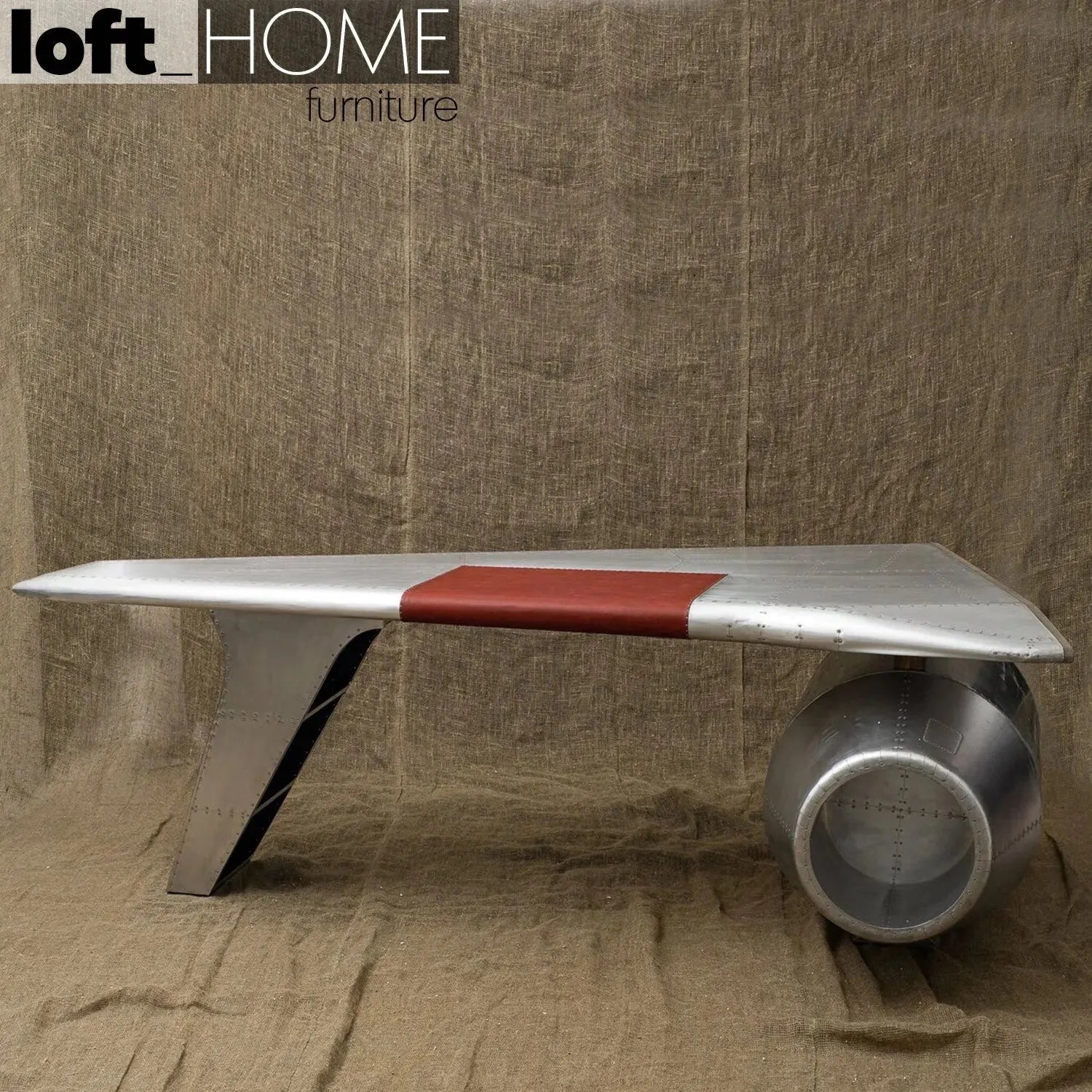 Industrial Aluminium Study Table AIRCRAFT ENGINE – LOFT HOME