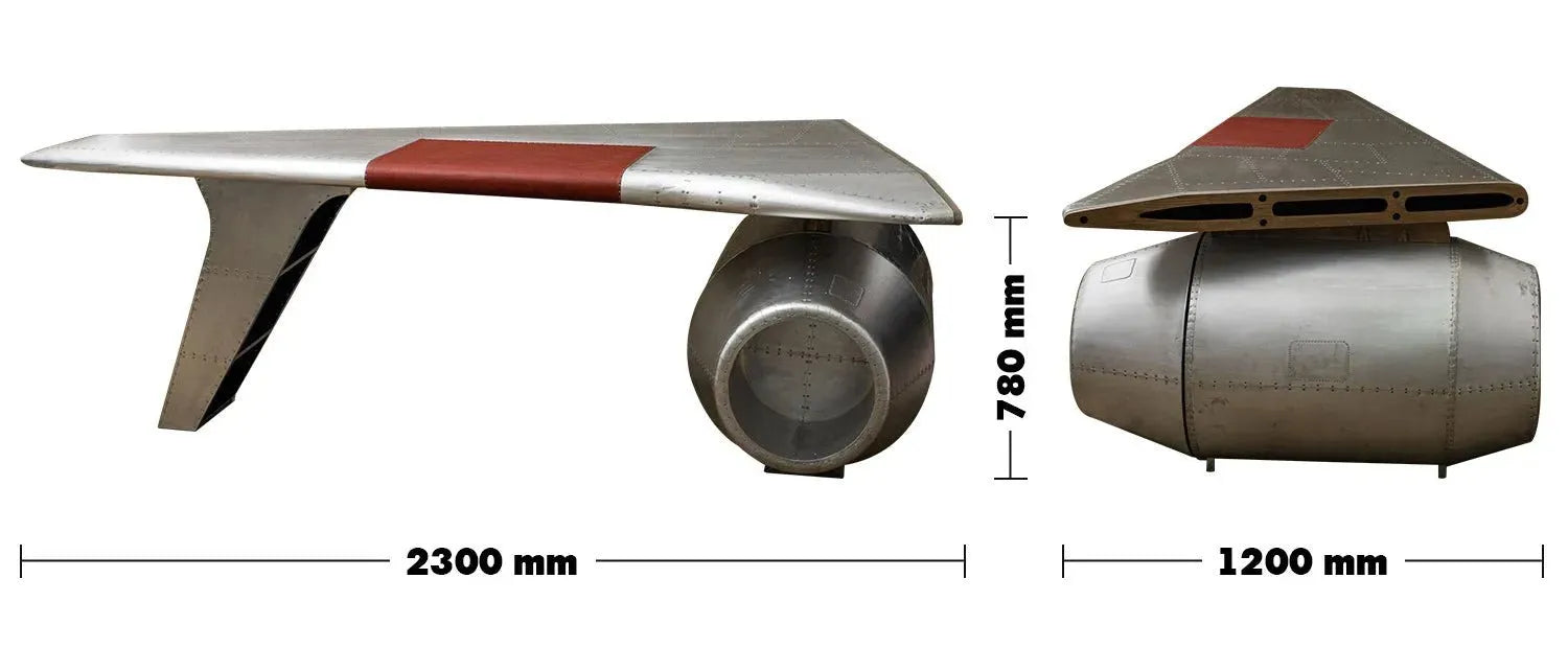 Industrial Aluminium Study Table AIRCRAFT ENGINE – LOFT HOME
