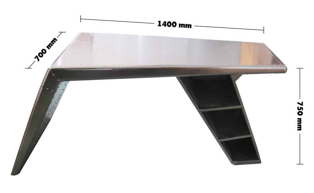 Industrial aluminium study table aircraft wing s size charts.