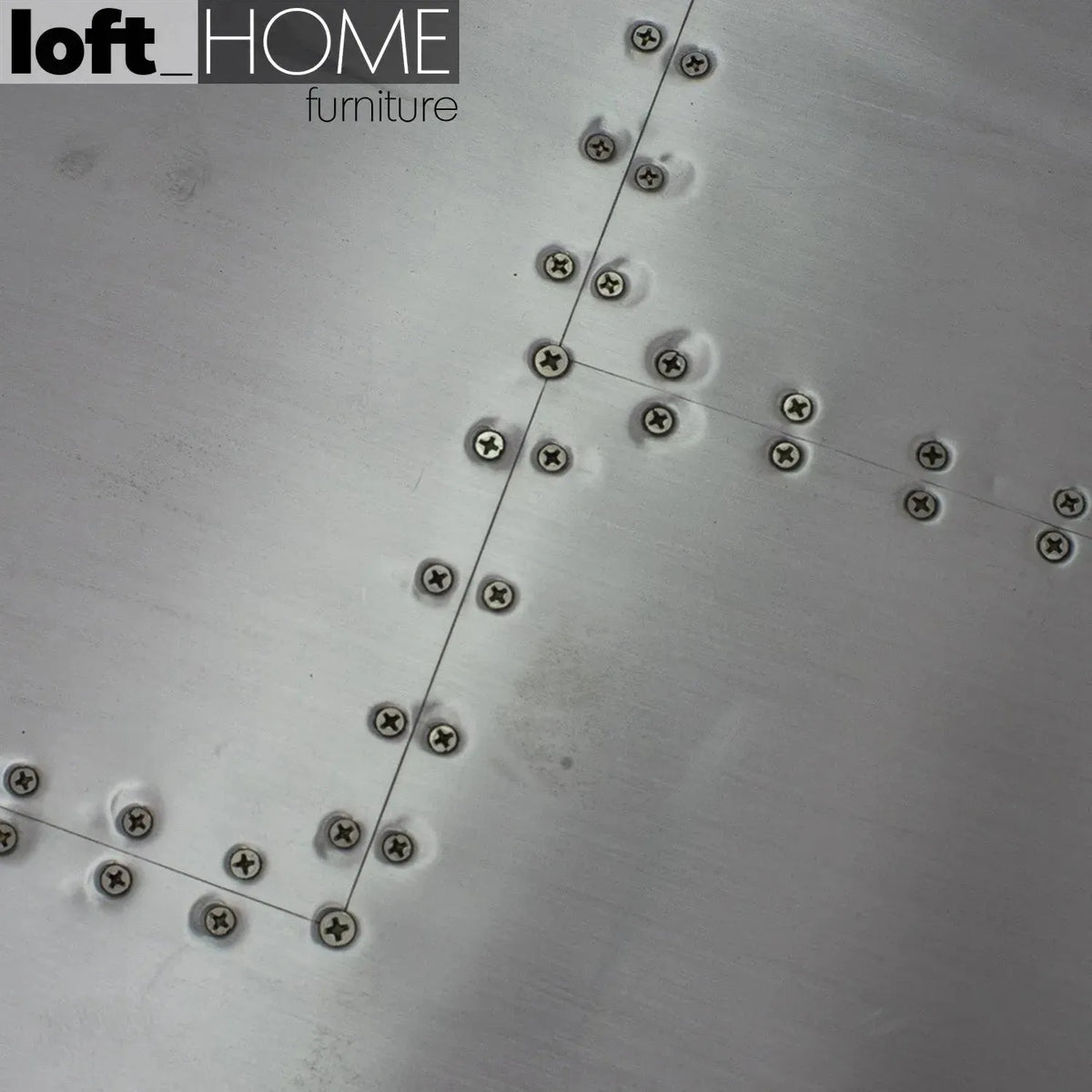 Industrial aluminium study table aircraft in close up details.