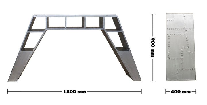 Industrial aluminium study table aircraft size charts.