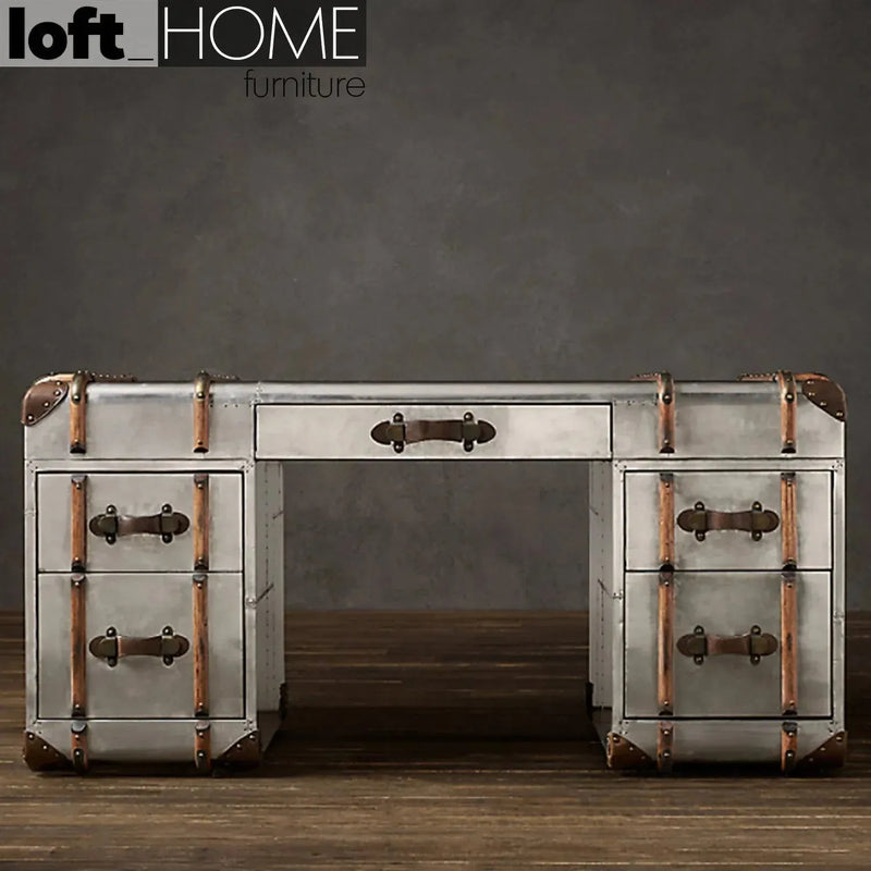 Industrial aluminium study table richards trunk color swatches.
