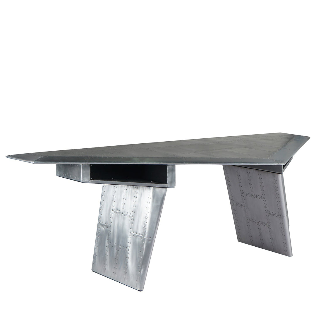 Industrial aluminium study table triangle aircraft primary product view.