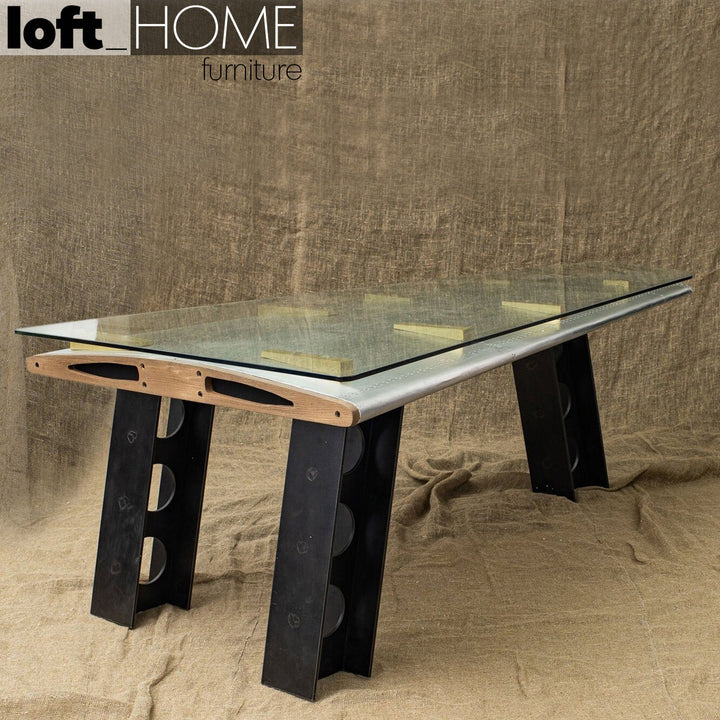 Industrial aluminium tempered glass study table skyway material variants.