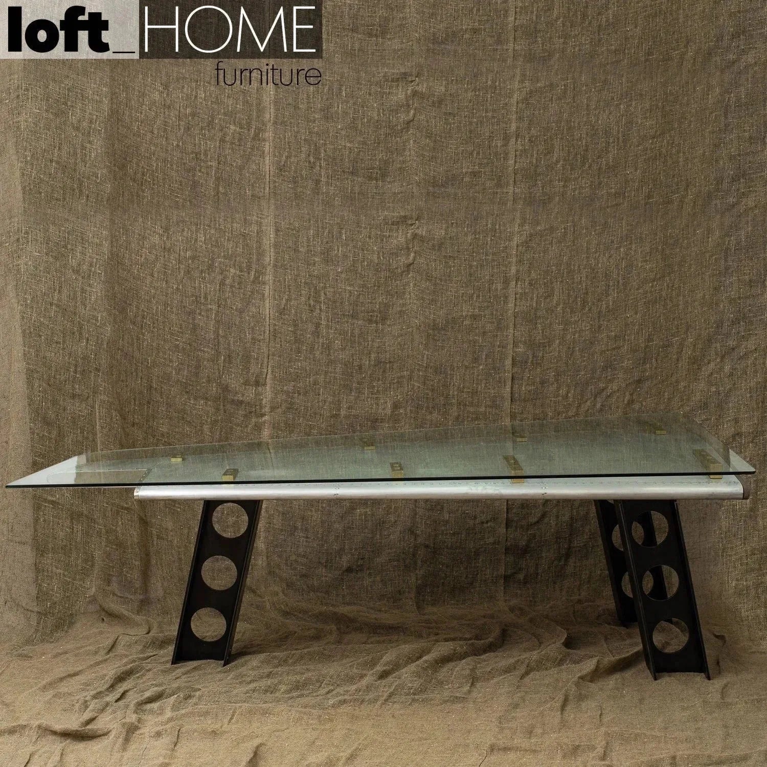 Glass Test Table Industrial Aluminium Tempered Glass Study Table SKYWAY – LOFT HOME