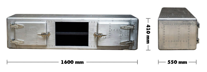 Industrial aluminium tv console jetdoor size charts.