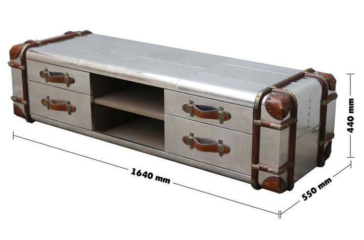 Industrial aluminium tv console richards trunk size charts.