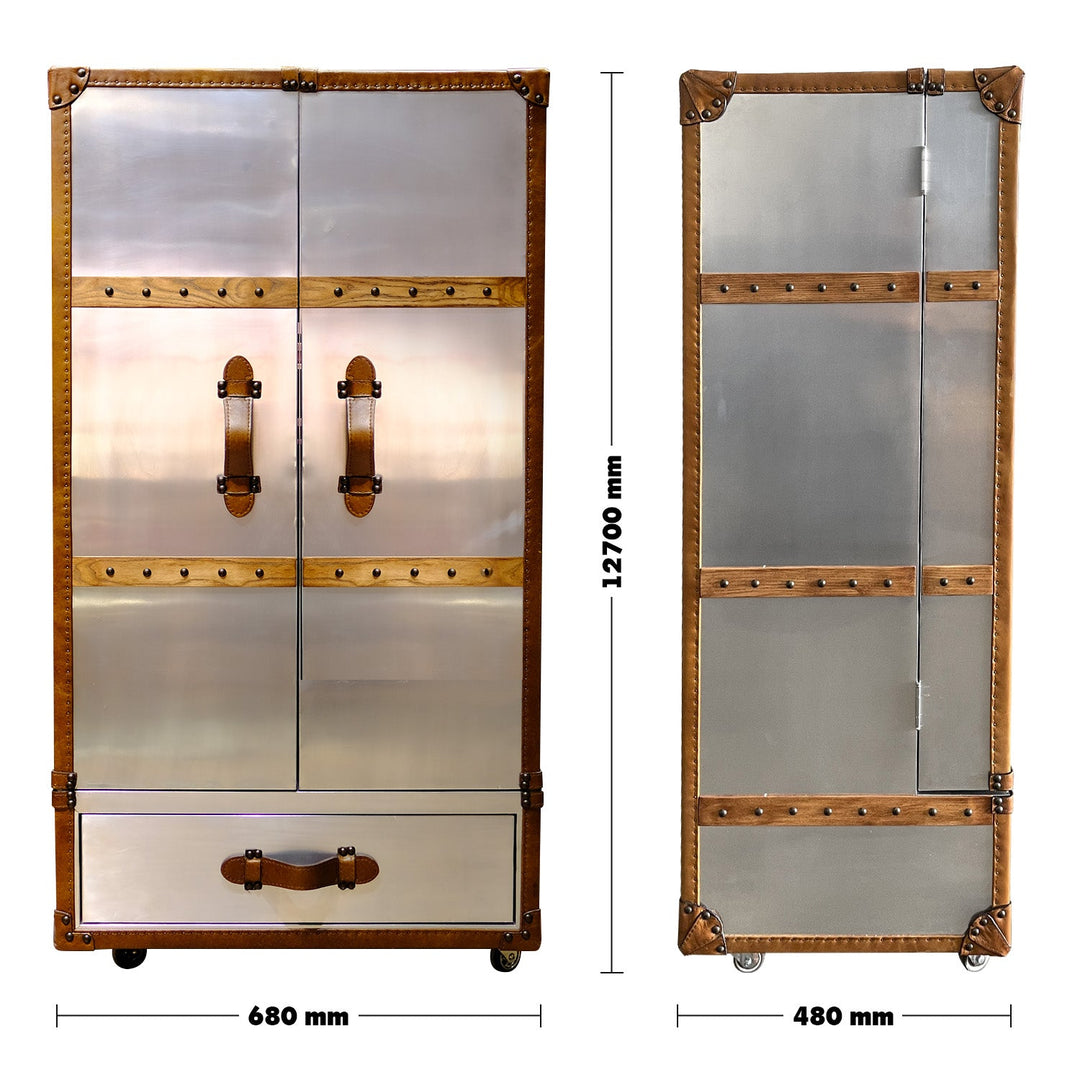 Industrial aluminium wine cabinet aircraft size charts.