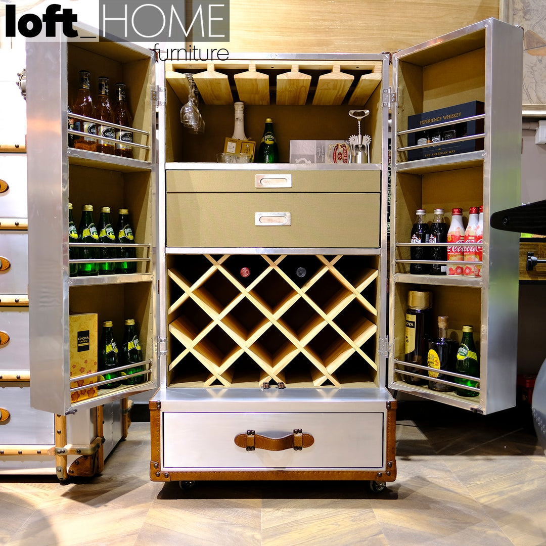 Industrial aluminium wine cabinet aircraft primary product view.