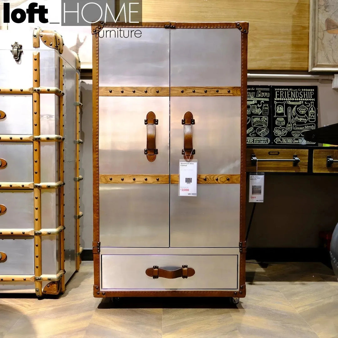 Industrial aluminium wine cabinet aircraft color swatches.