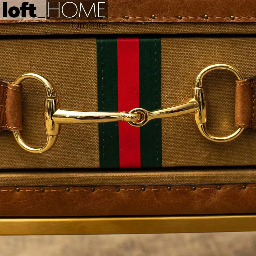 Vintage canvas drawer cabinet guccio in still life.