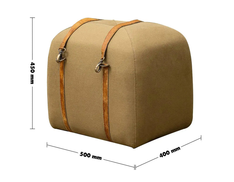 Vintage canvas ottoman stool travel size charts.